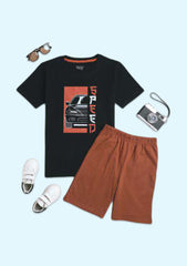 Boys Printed Pure Cotton T Shirt (Pack of 1)