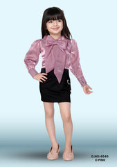 Girls Midi/knee Length Party Dress D.no:4040 O Pink, T Blue, Wine