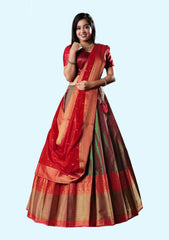 New Semi Stitiched Banarasi Lehenga Choli