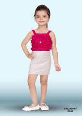 Girls Pink Flower Co-ord Set D.no:13045 Rani