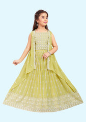 Readymade kids dresses beautiful girls Light Blue and Light Green western wear collection