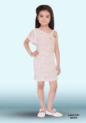 Embellished A-line Dress D.no:7167 White