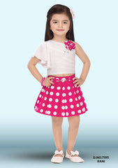 Kids Knee Length Skirt For Girls D.no:7195 Rani
