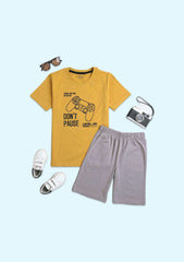 Boys Printed Pure Cotton T Shirt (Pack of 1)