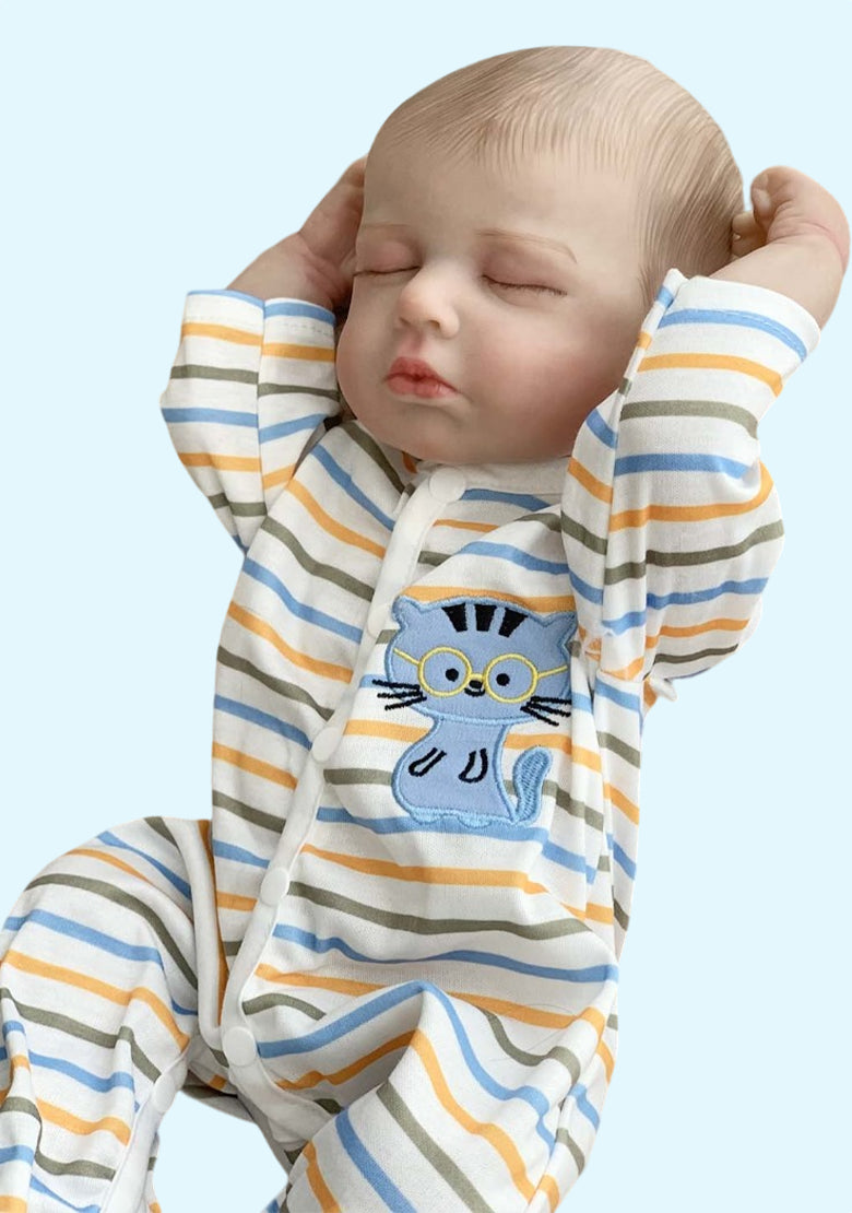 Realistic Reborn Baby Doll - 12 Inch Lifelike Newborn Full Vinyl Sleeping Baby Dolls That Look Real, Real Life Newborn Baby Toy Gifts for Girl or Boy Age 3+ Years