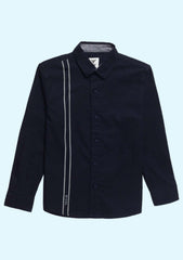 Mens Pin-stripe Black Cuff Sleeve Shirt