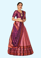 Multicolor New Semi Stitiched Banarasi Lehenga Choli