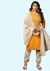 Cotton Blend Women Kurta Pant Sets with Dupatta