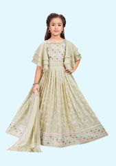 Readymade kids dresses beautiful girls Silver western wear collection