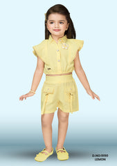 Solid Girls Jumpsuit D.no:9190 S Blue, Lemaon