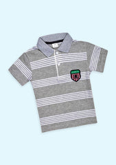 Grey Stripe Collar T-Shirts for Boys