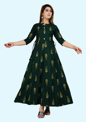 Women Printed Viscose Rayon Anarkali Kurta