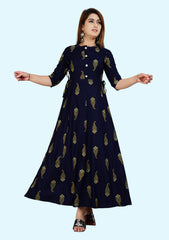 Women Printed Viscose Rayon Anarkali Kurta