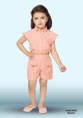 Baby Girls Party(Festive) Top And Pant D.no:9190 Peach