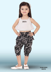 Kids Holf Sleeve Top & Pant Set D.no:11282 White, Black