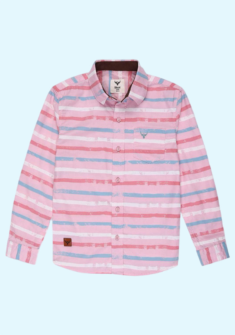 Striped Shirt With Spread Collar