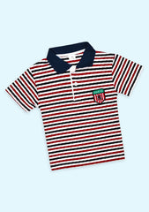 Striped Round Neck Cotton Blend Multicolor T-Shirt