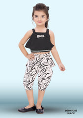 Kids Holf Sleeve Top & Pant Set D.no:11282 White, Black