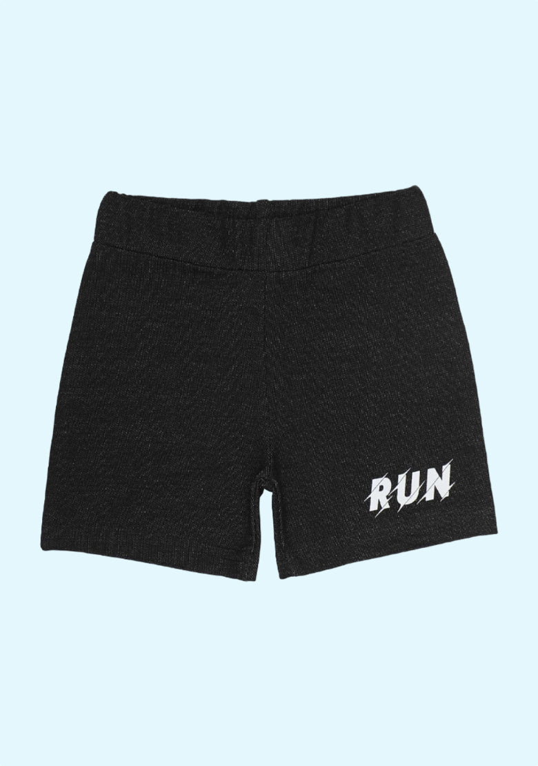 Typographic Shorts with Side Pockets