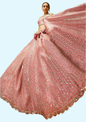 Beautiful Light-Pink Sequins Embroidered Engagement Wear Lehenga Choli