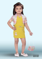 Stylish Pink Terry Rayon Dress For Girls D.no:9180 Rani