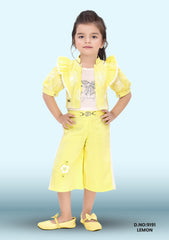 Denim Jacket And Pant With Top D.no:9191 C Green,Yellow