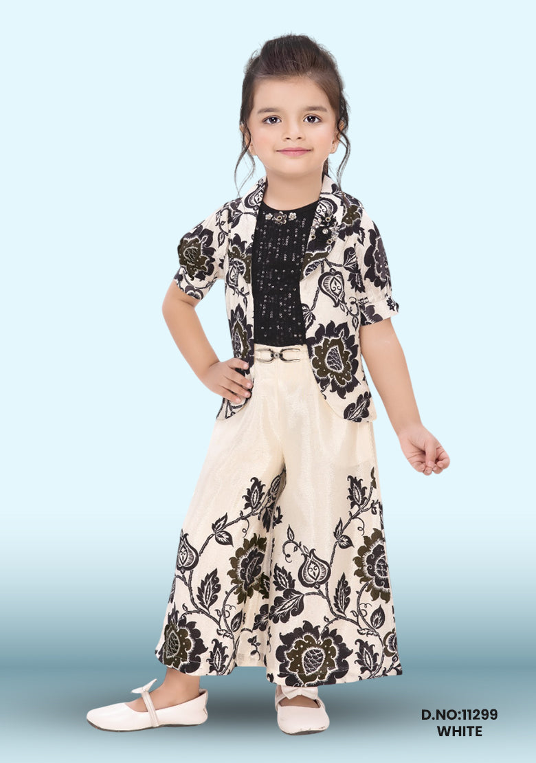 Girls Party(Festive) Jumpsuit Jacket D.no:11299 White
