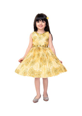 Rida Dresses for Girls Knee Length Printed Frocks, Cotton Blend, Regular wear and Knee Length