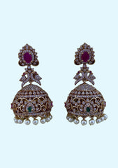 Antique Polished Jhumka - 7cm