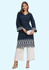 Women Printed Viscose Rayon Straight Kurta