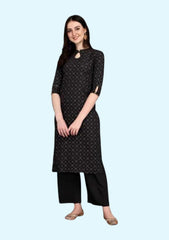 Mevika Black Printed Kurti