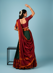 Woven Design Round Neck Zari Silk Half Saree & Unstitched Blouse With Dupatta RPL-713
