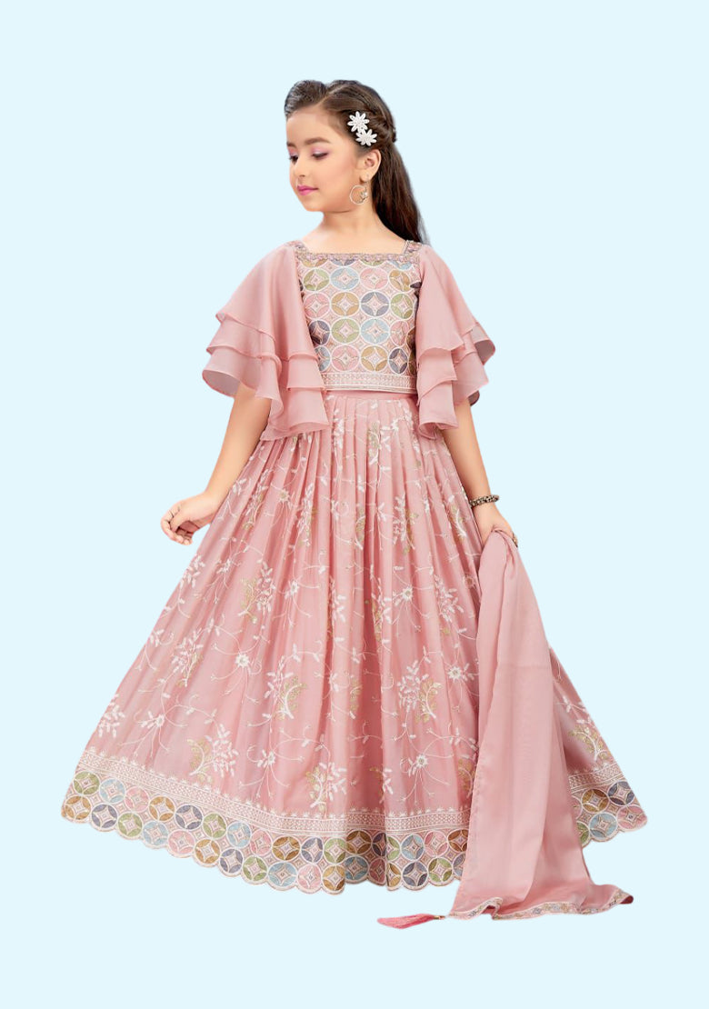 Readymade kids dresses beautiful girls Pink western wear collection