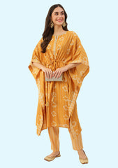 Women Printed Chanderi Kaftan Kurta