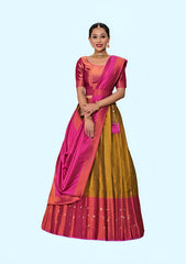 New Semi Stitiched Banarasi Lehenga Choli