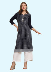 Women Printed Viscose Rayon Straight Kurta