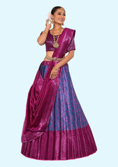 Firozi And Rani New Semi Stitiched Banarasi Lehenga Choli