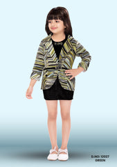 Girls Casual Dress Shrug (Black) D.no: 12027 Green