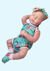 Reborn Doll Toy, Dress Up Washable Soft Vinyl Sleeping Baby Doll Delicate Facial Details Adorable Clothes with Milk Bottle for Home Play