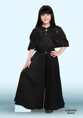 Kids Black Plating Palazzo Suit Set D.no:11317 Black