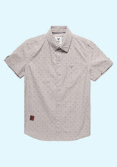 Men Printed Slim Fit Grey Shirt