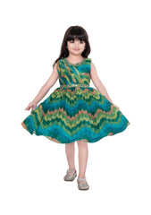 Rida Dresses for Girls Knee Length Printed Frocks, Cotton Blend, Regular wear and Knee Length