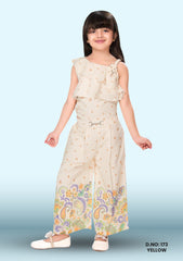 Girls Embellished Velvet Dress D.no: 173 Yellow, Pink