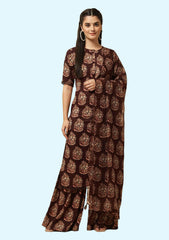 Women Viscose Rayon Kurta Palazzo Dupatta Set