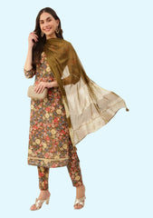 Women Viscose Rayon Kurta Pant Dupatta Set