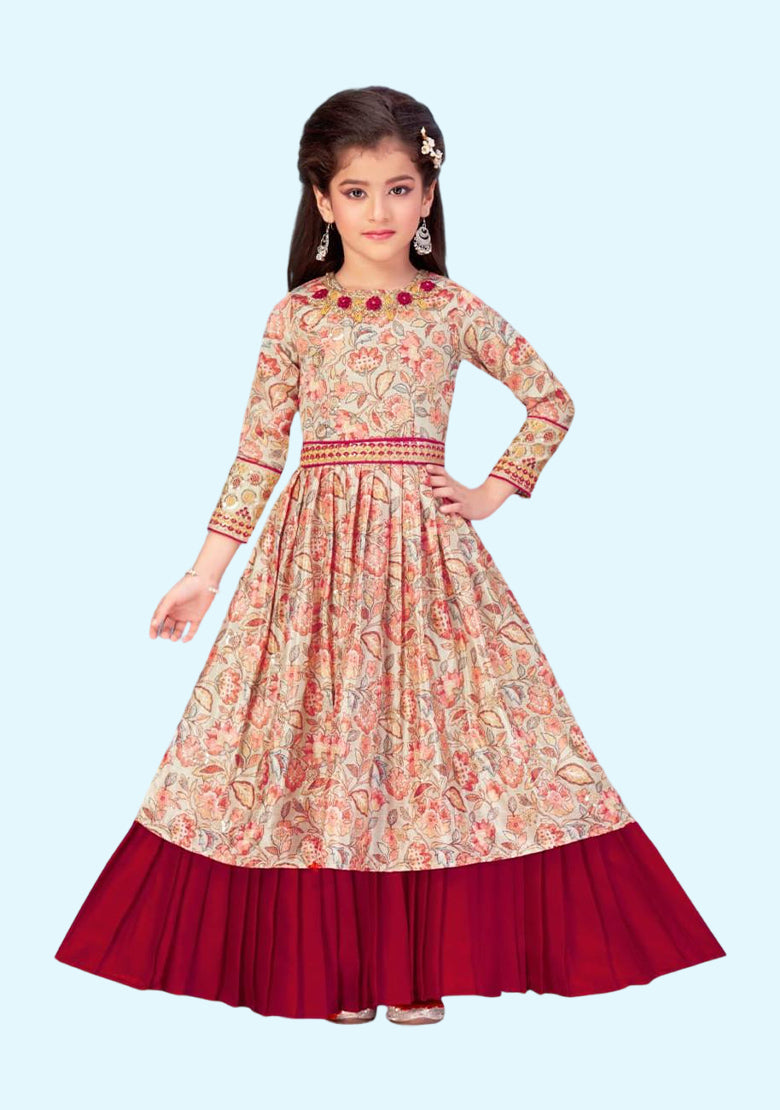 Readymade kids dresses beautiful girls Red western wear collection