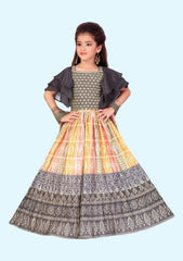 Readymade kids dresses beautiful girls Grey western wear collection