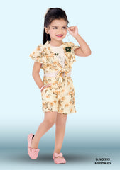 Trending Girls Clothing Set For Summer D.no:193 Pink, Mustard