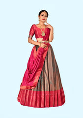 New Semi Stitiched Banarasi Lehenga Choli