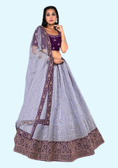 Women Embroidered Semi-stitched  Lehenga Choli Set with Dupatta